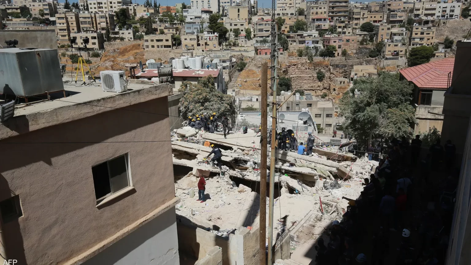 انهيار مبنى اللويبدة في الأردن